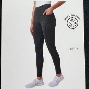 NWT Mondetta Women's‎ high rise ribbed Panel black Legging